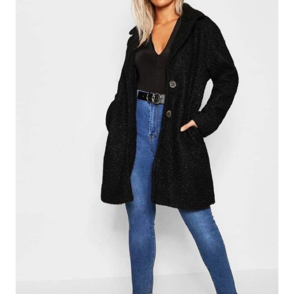 Oversized faux fur teddy coat